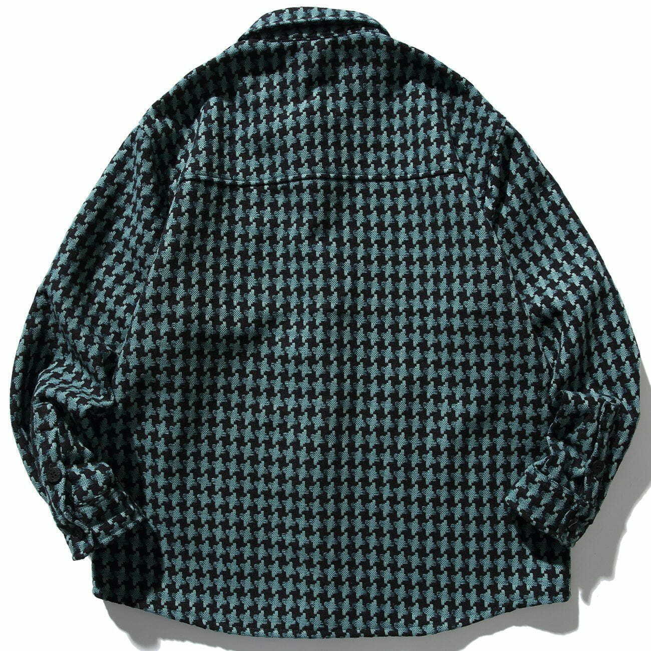 plaid long sleeve shirt edgy & irregular pattern 6022