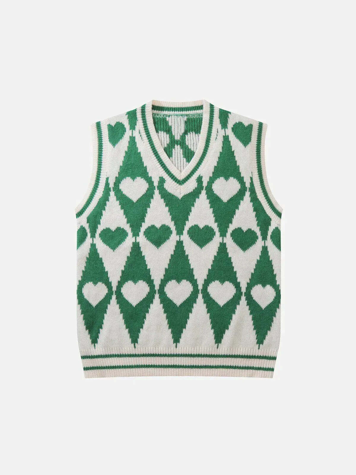 plaid love sweater vest retro quirky y2k style 1021