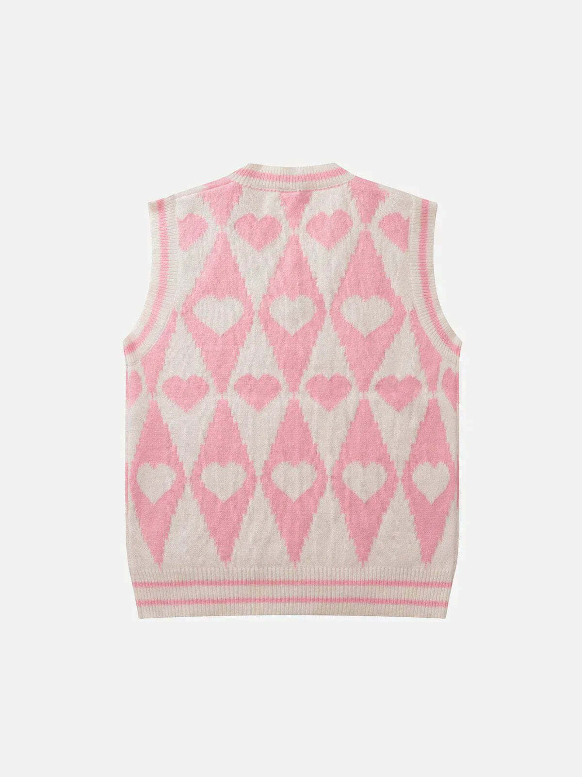 plaid love sweater vest retro quirky y2k style 5336