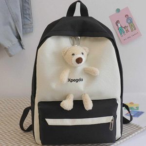 playful cartoon bear shoulder bag quirky and chic y2k fashion accessory 2234