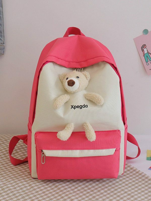 playful cartoon bear shoulder bag quirky and chic y2k fashion accessory 2888