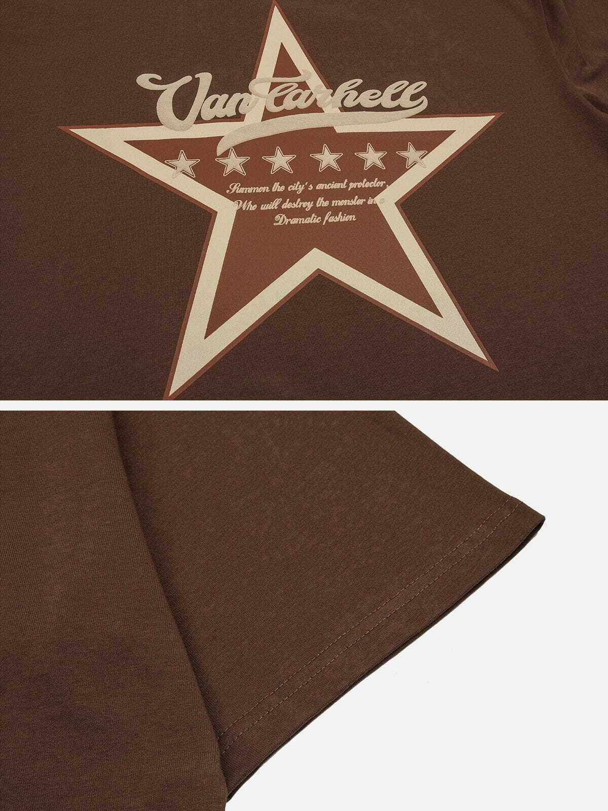 playful star print tee edgy  retro shirt for youthful streetwear 1449