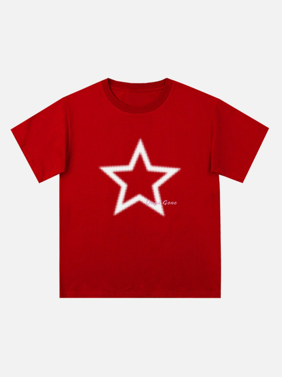 playful star print tee edgy  retro shirt for youthful streetwear 1564