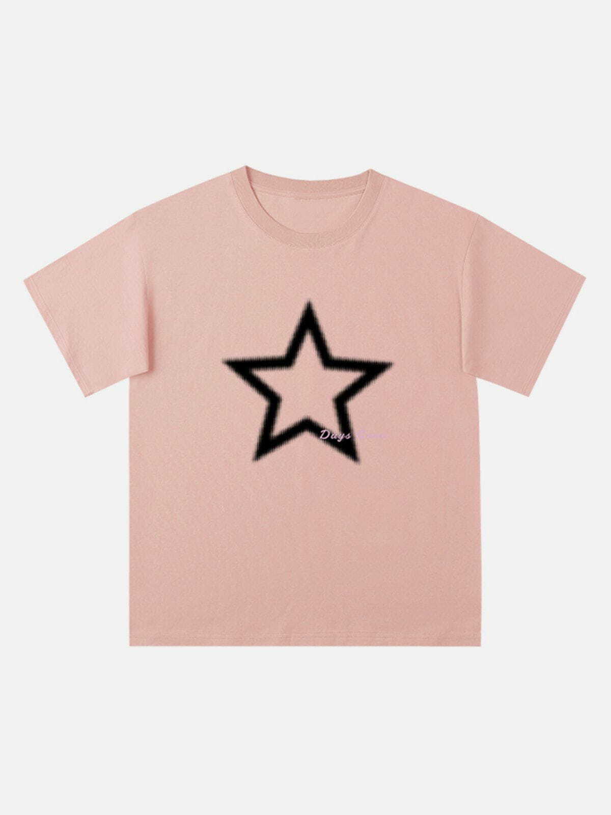 playful star print tee edgy  retro shirt for youthful streetwear 2261