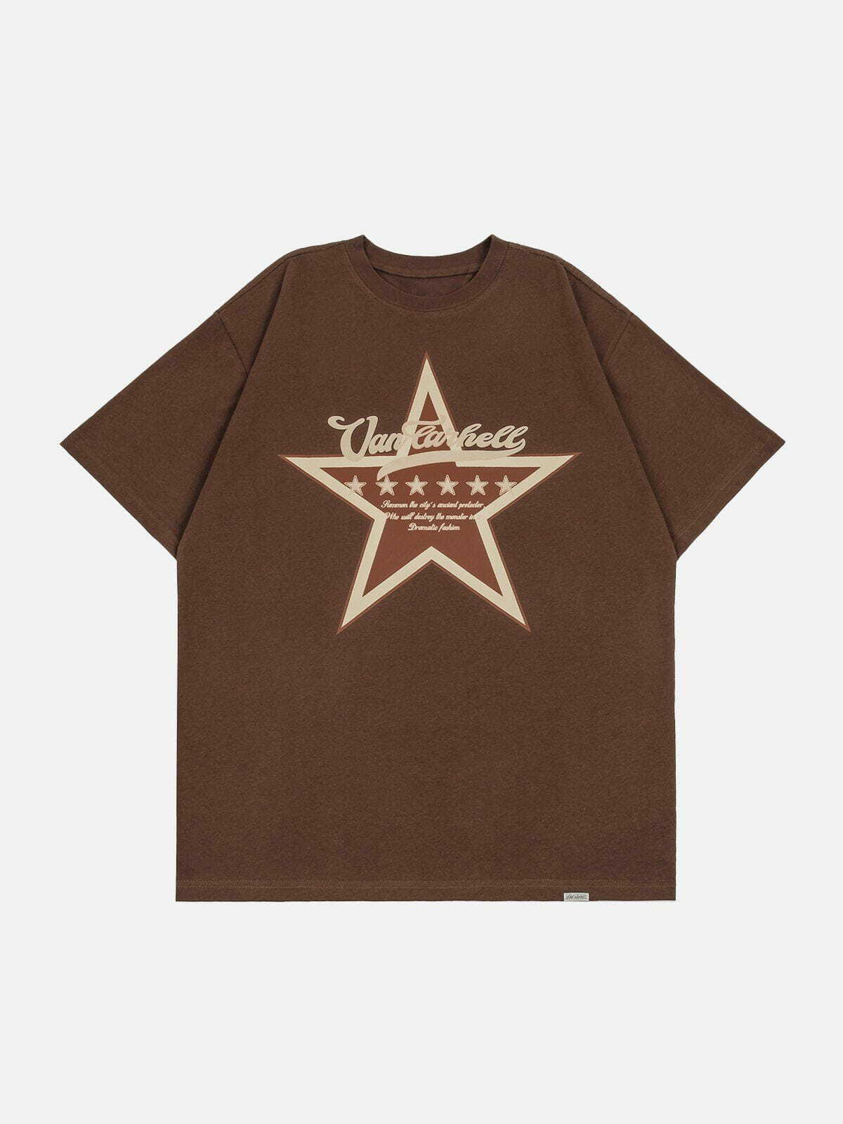 playful star print tee edgy  retro shirt for youthful streetwear 2967