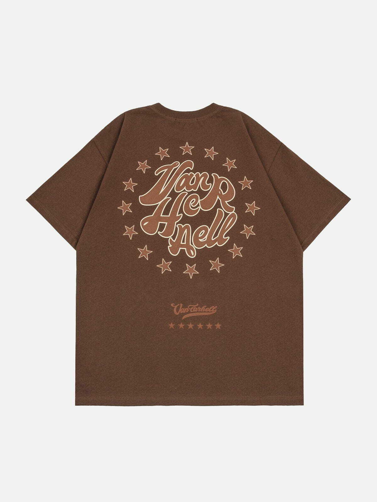 playful star print tee edgy  retro shirt for youthful streetwear 3354