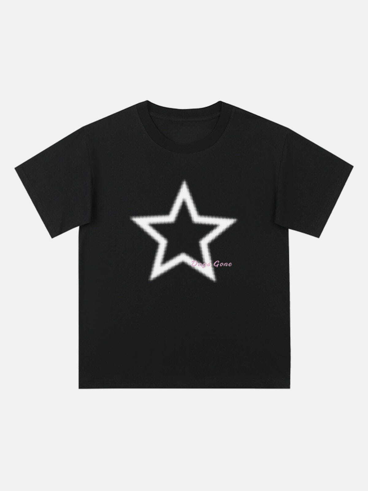 playful star print tee edgy  retro shirt for youthful streetwear 5289