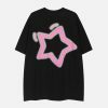 playful star print tee edgy  retro shirt for youthful streetwear 6458