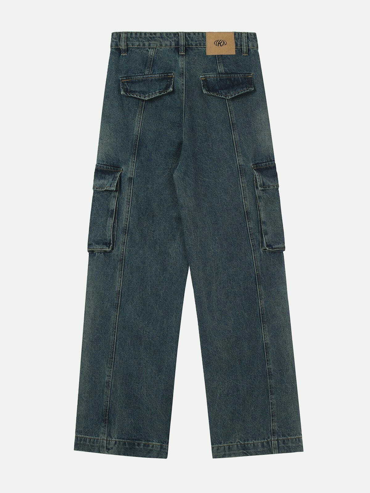 pleated pockets jeans edgy urban denim choice 7812