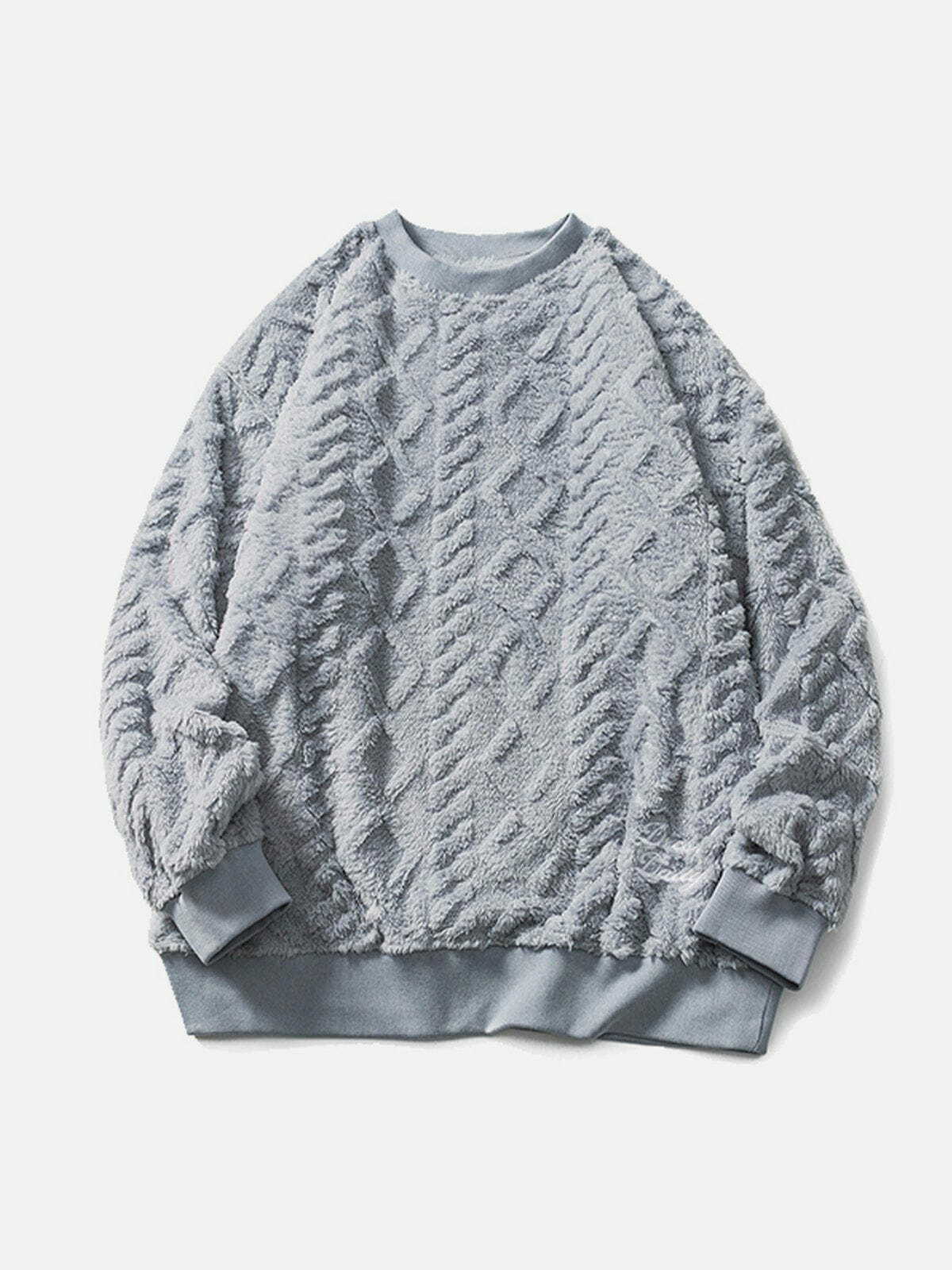 plush argyle sweatshirt cozy & chic y2k essential 3855