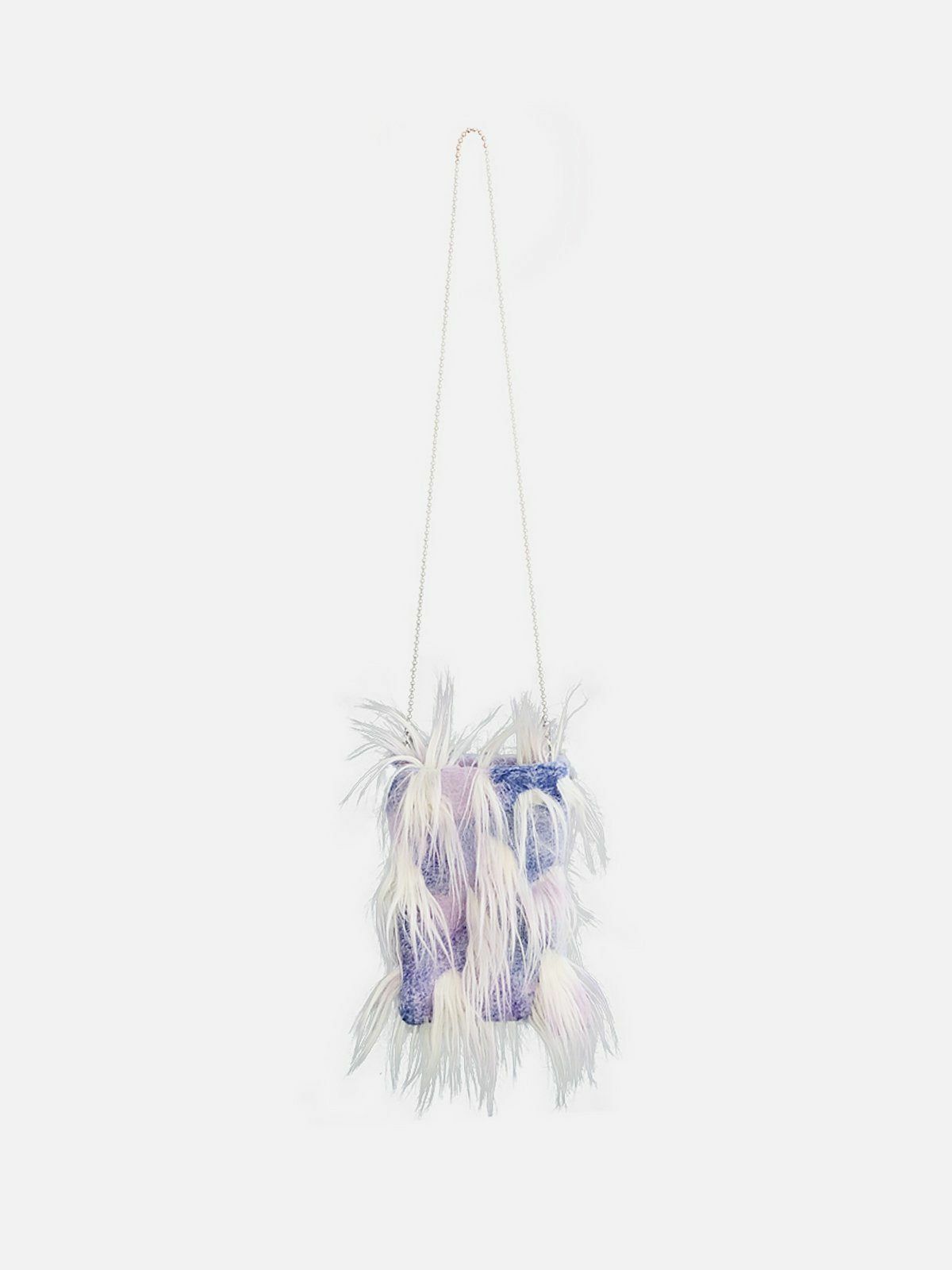 plush lilac fringe crossbody bag chic & quirky y2k accessory 3816