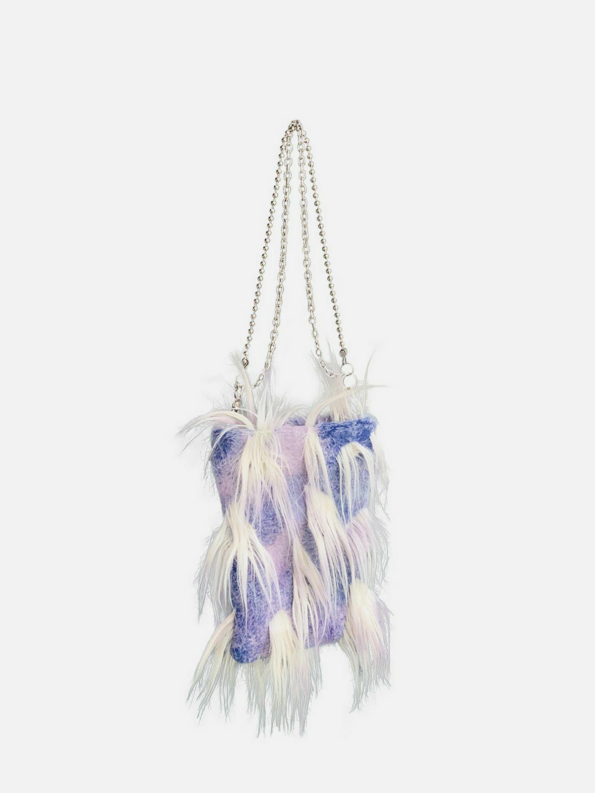 plush lilac fringe crossbody bag chic & quirky y2k accessory 5905
