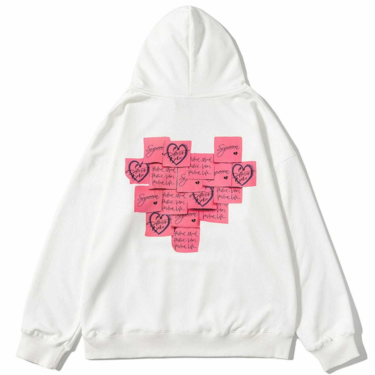 postit note print hoodie quirky & vibrant streetwear 4359