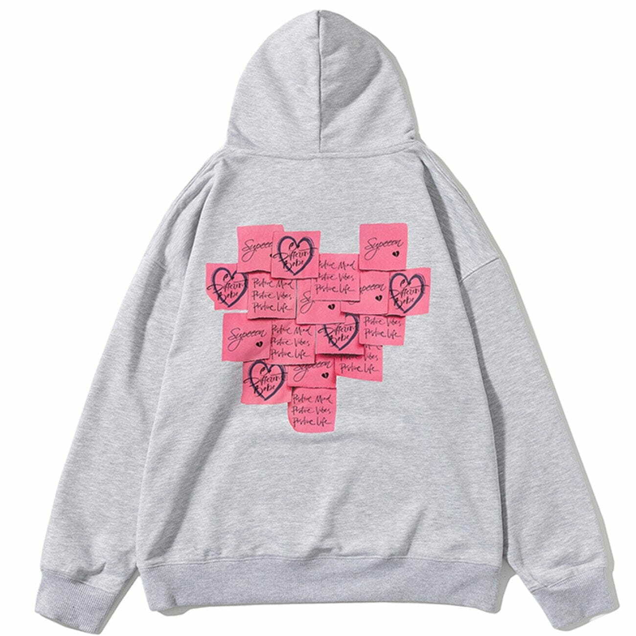 postit note print hoodie quirky & vibrant streetwear 7437