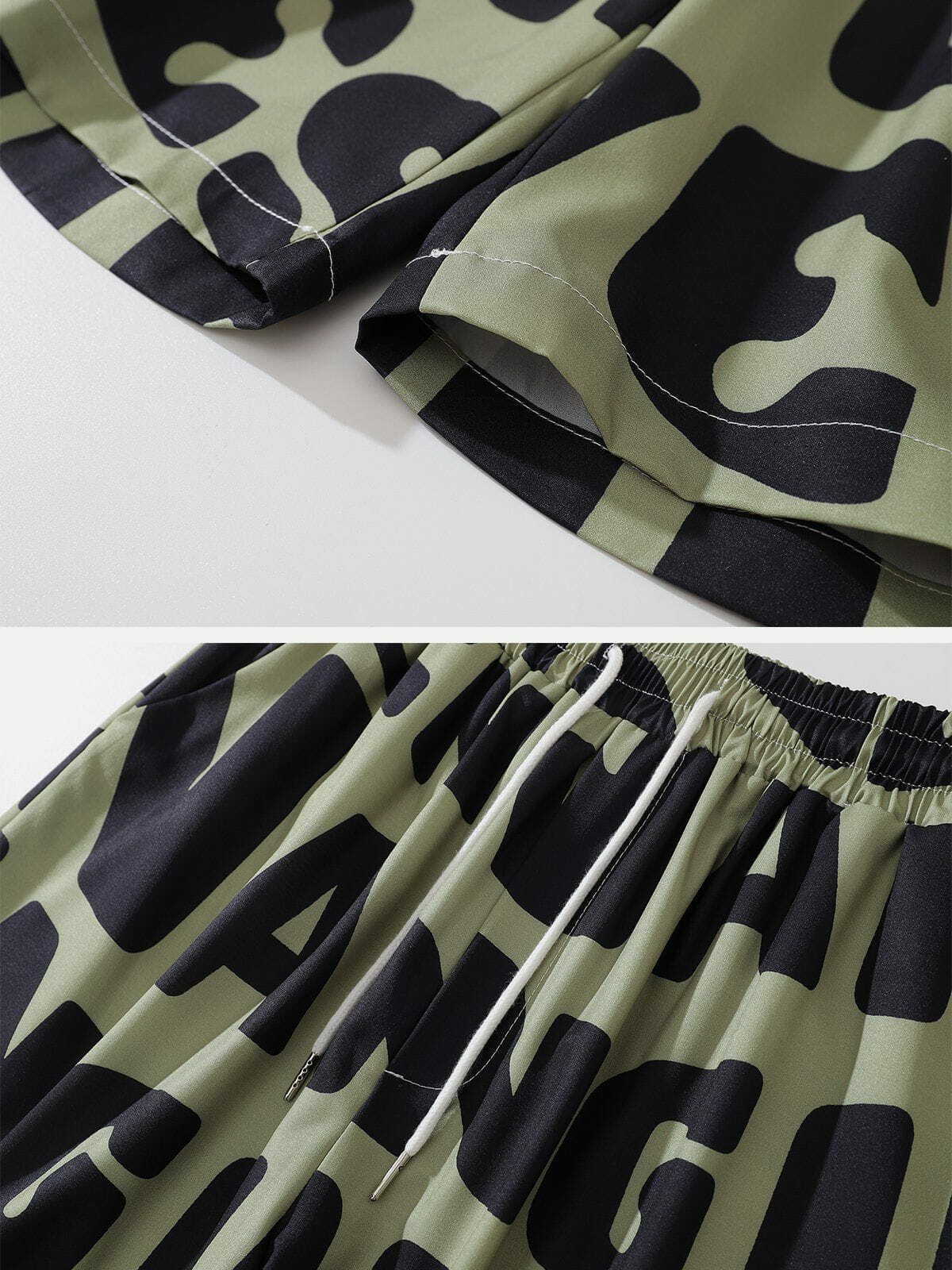 printed graffiti denim shorts edgy streetwear essential 2820