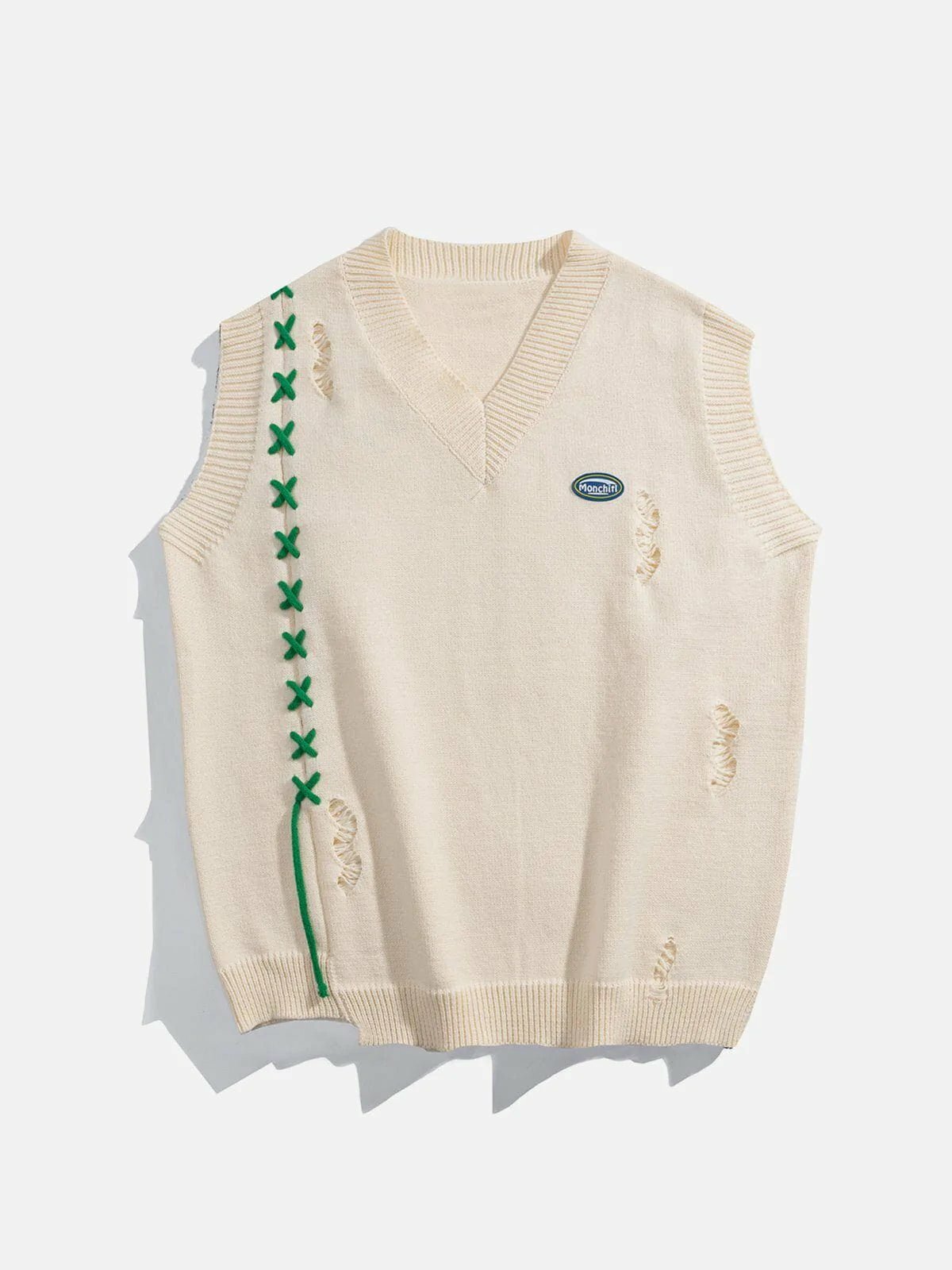 quirky bandage sweater vest y2k streetwear essential 1321