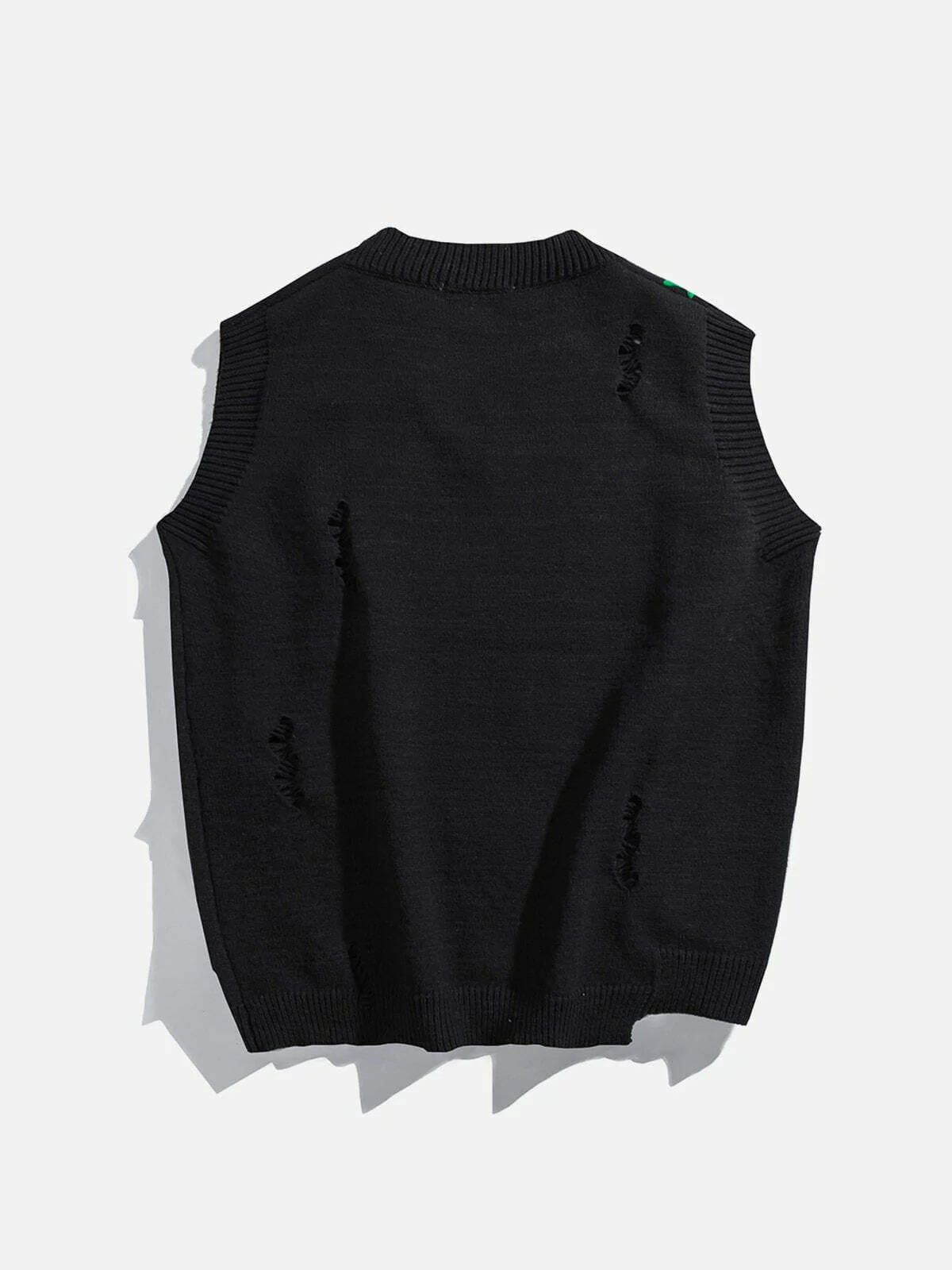 quirky bandage sweater vest y2k streetwear essential 8948