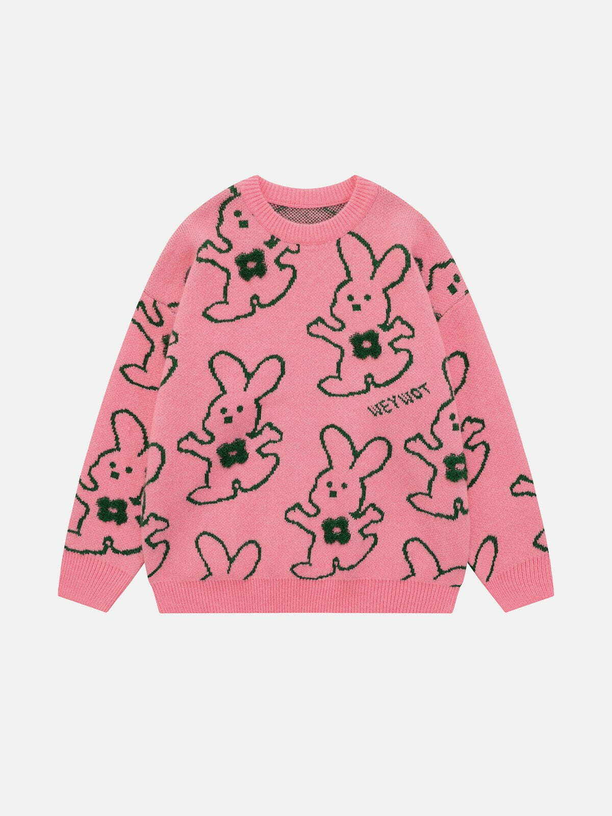quirky cartoon rabbit sweater cozy & fun y2k fashion 8591