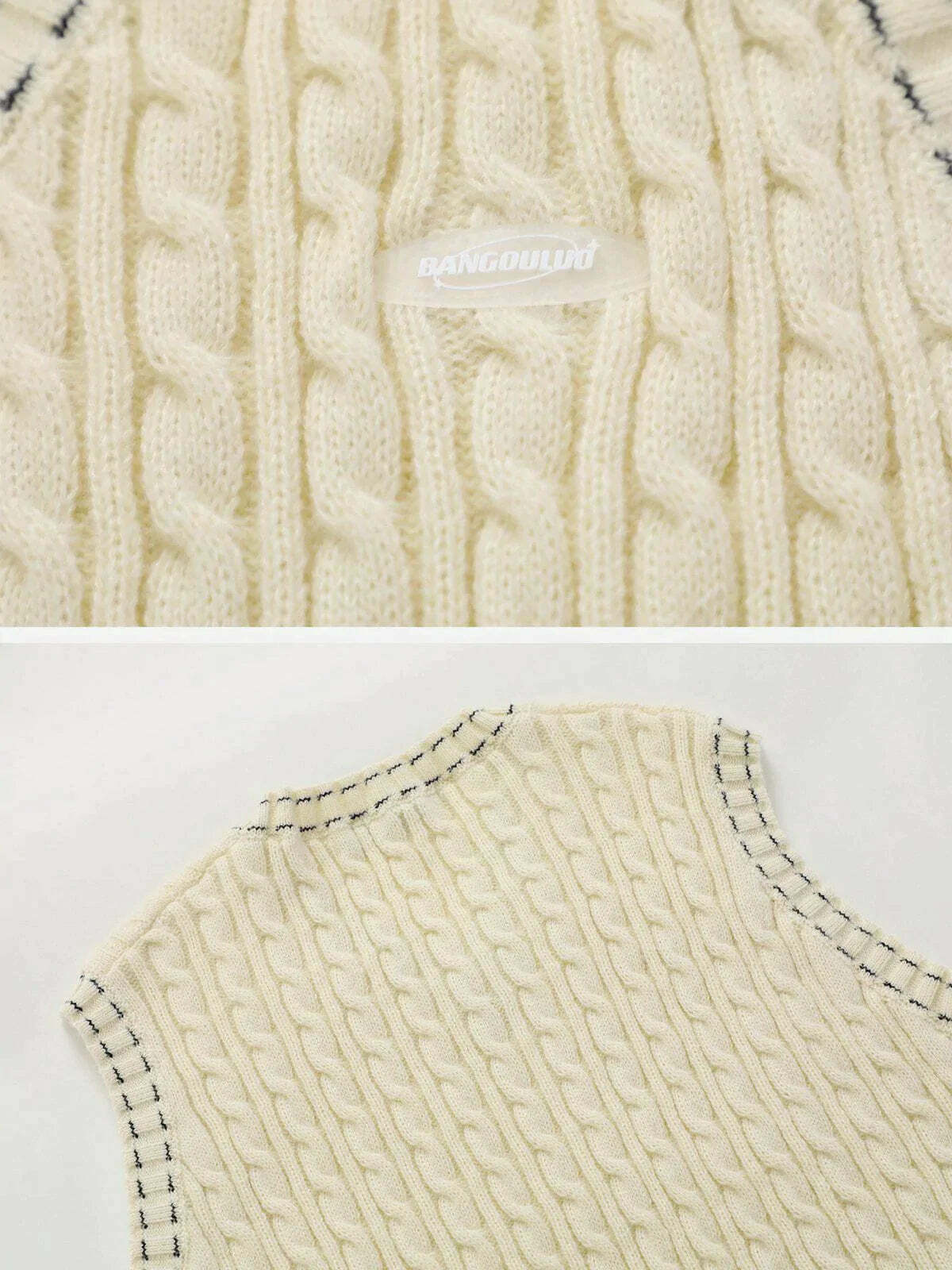 quirky cut hem sweater vest y2k streetwear essential 6344