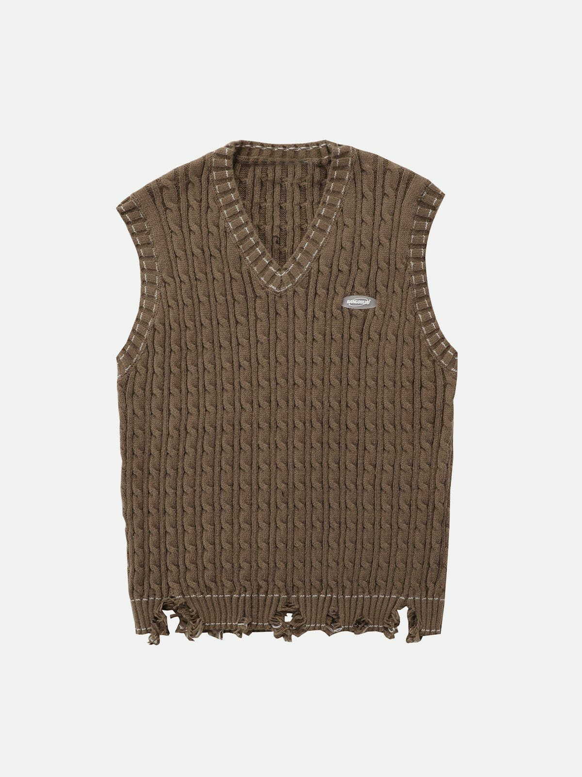 quirky cut hem sweater vest y2k streetwear essential 6898