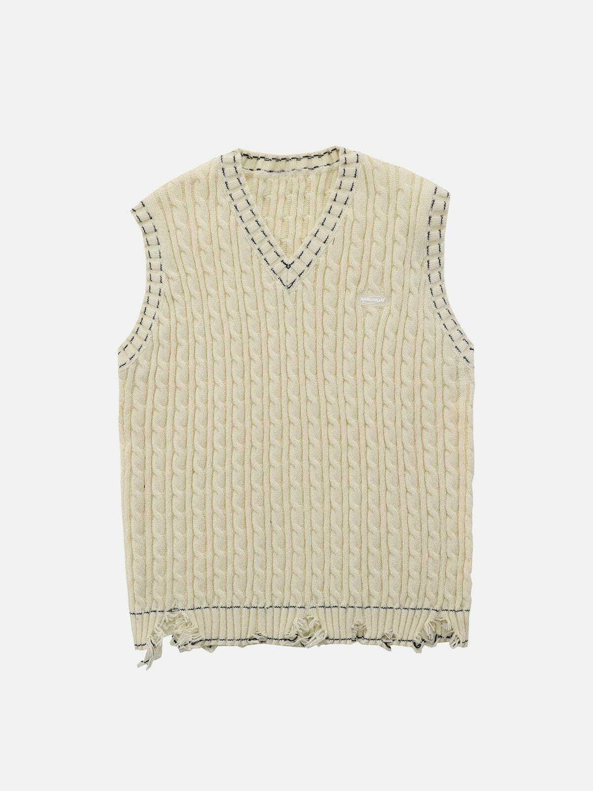 quirky cut hem sweater vest y2k streetwear essential 7042