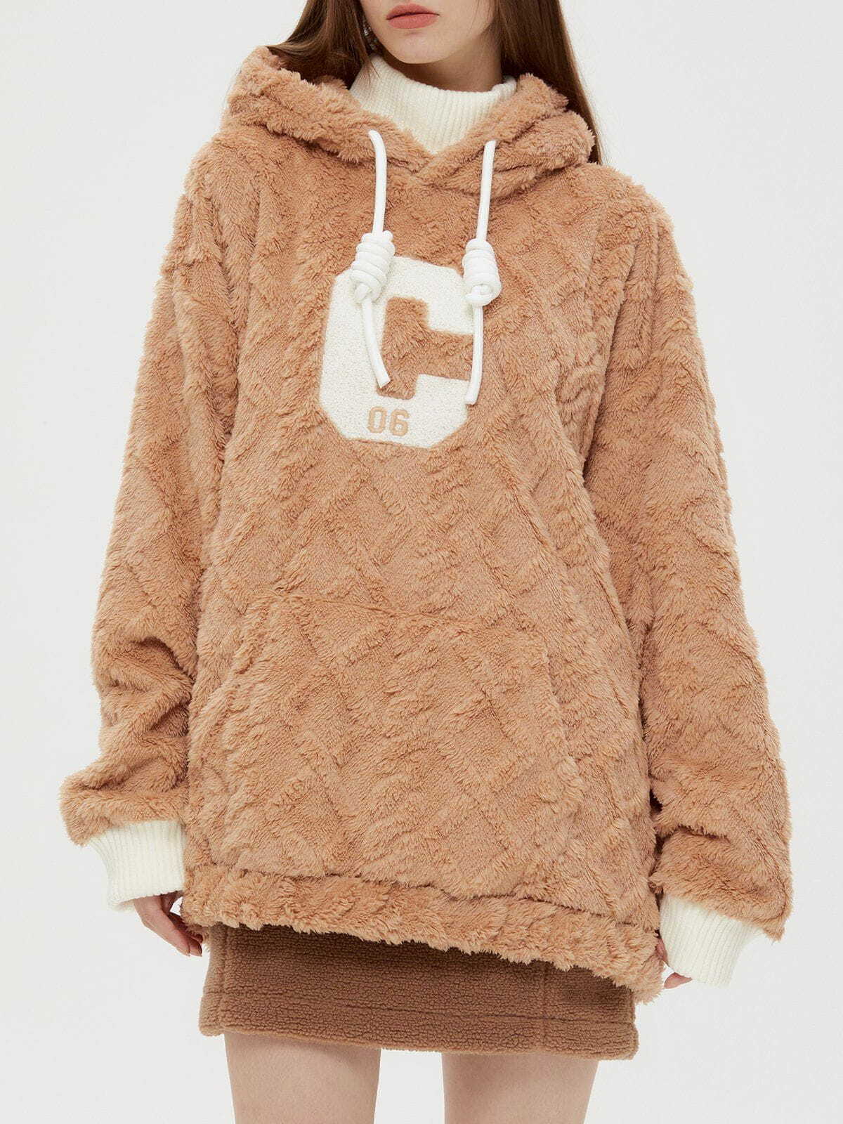 quirky flocking hoodie unique & playful streetwear 3054