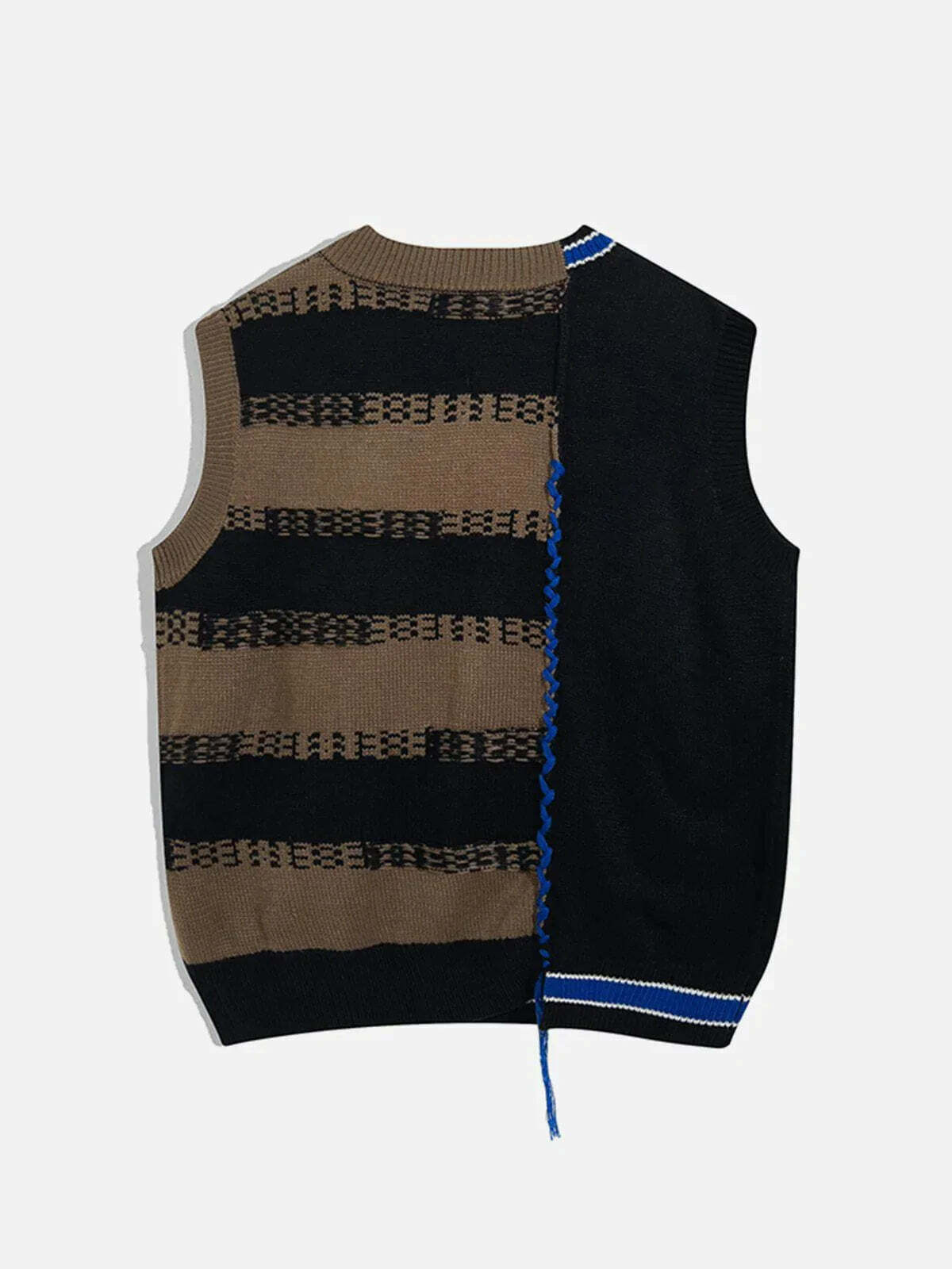 quirky patchwork sweater vest y2k fashion statement 1644