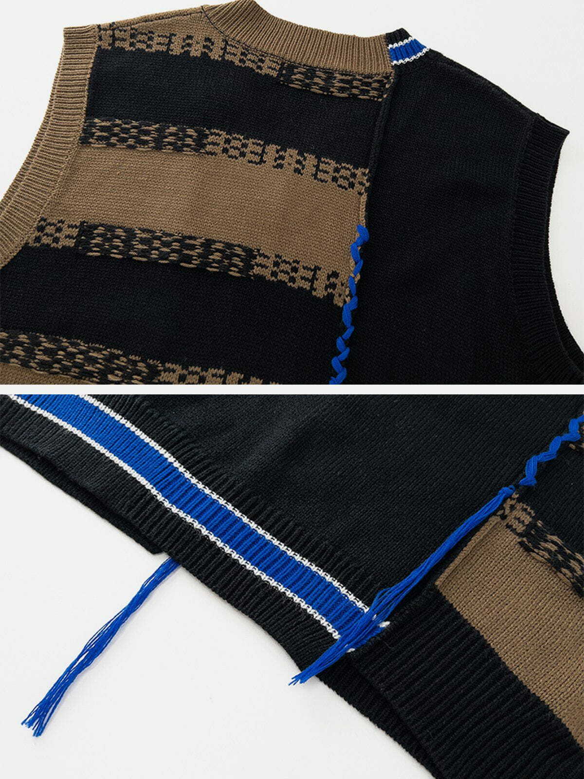 quirky patchwork sweater vest y2k fashion statement 6644