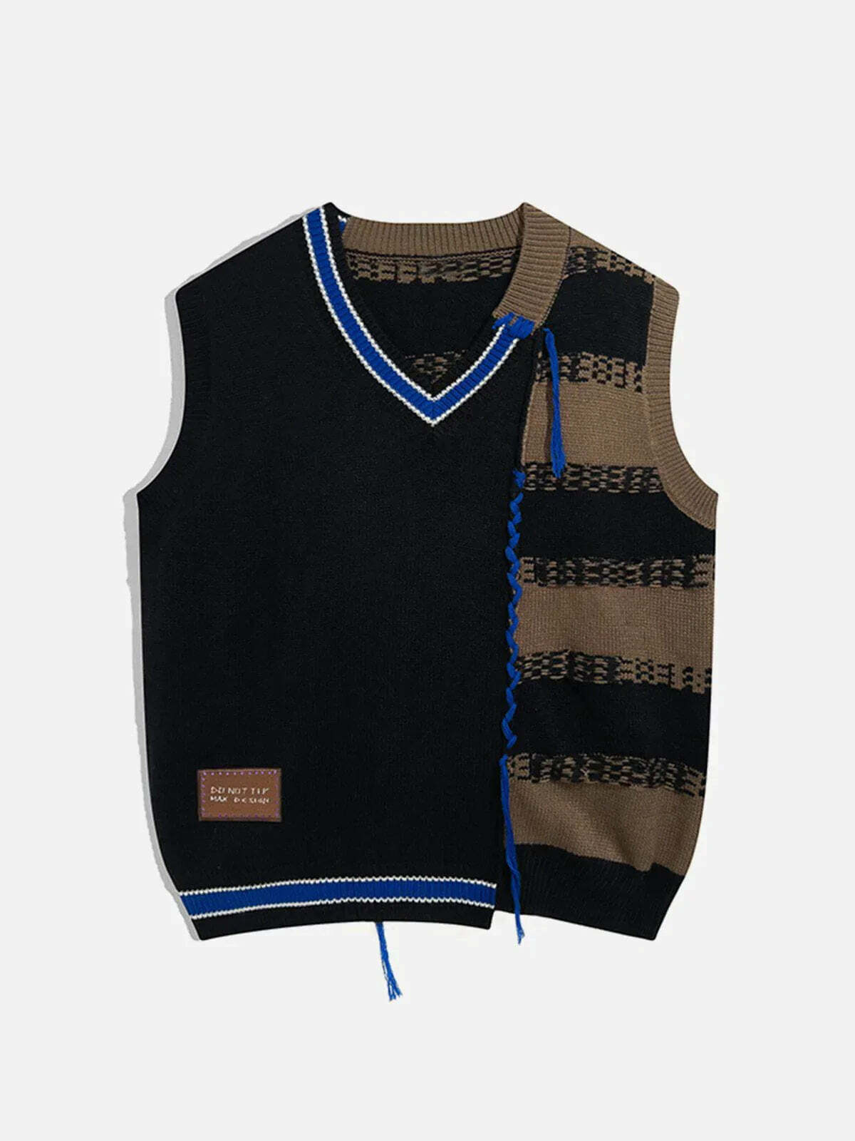 quirky patchwork sweater vest y2k fashion statement 7266