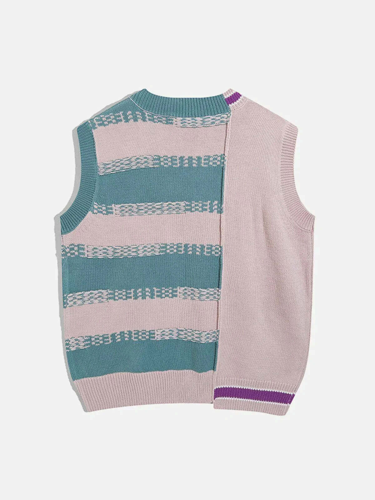 quirky patchwork sweater vest y2k fashion statement 7624