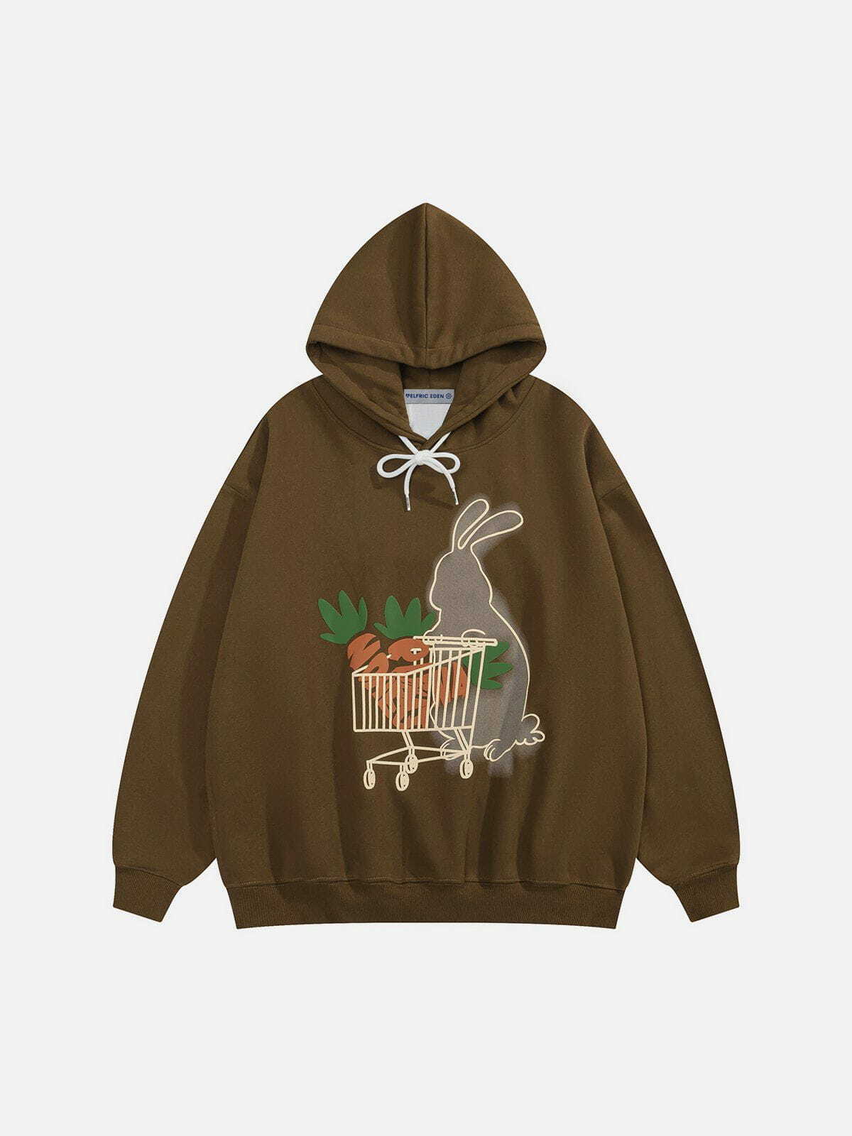 quirky rabbit print hoodie playful & youthful streetwear 1425