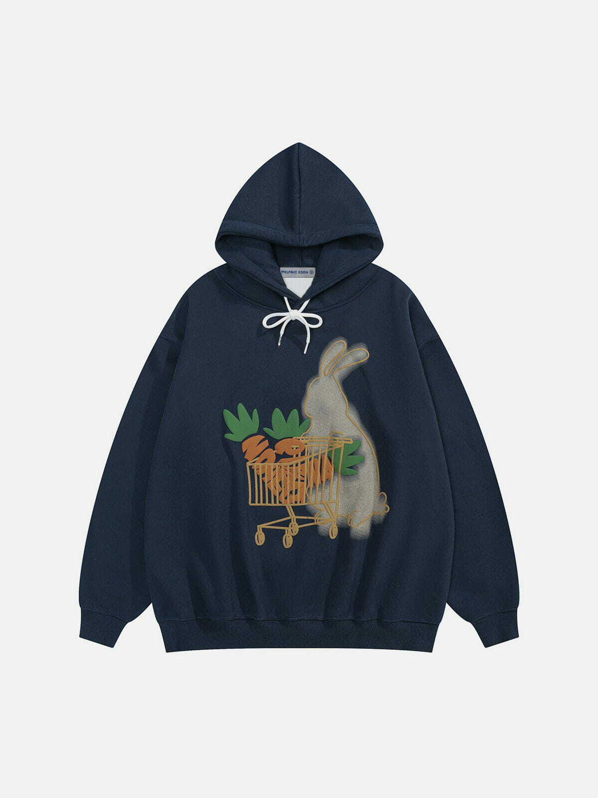 quirky rabbit print hoodie playful & youthful streetwear 7559