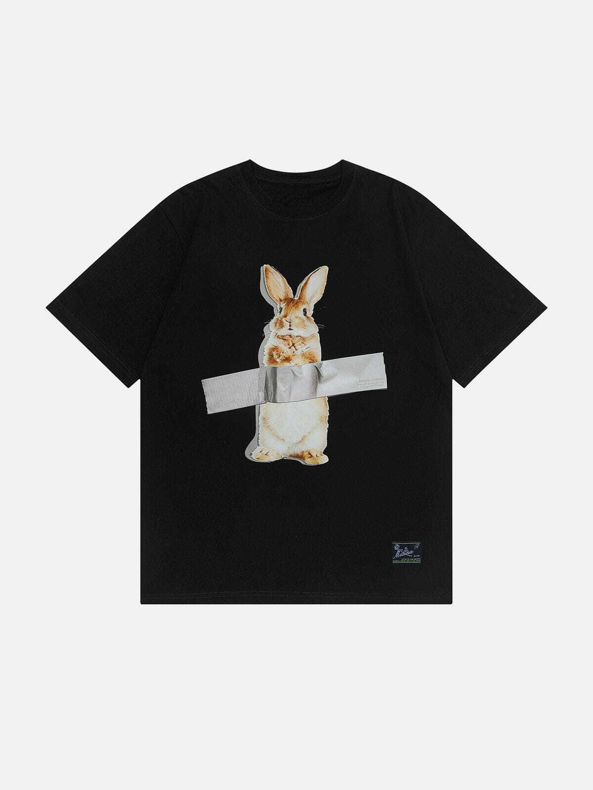 quirky rabbit print tee playful & unique streetwear 5401
