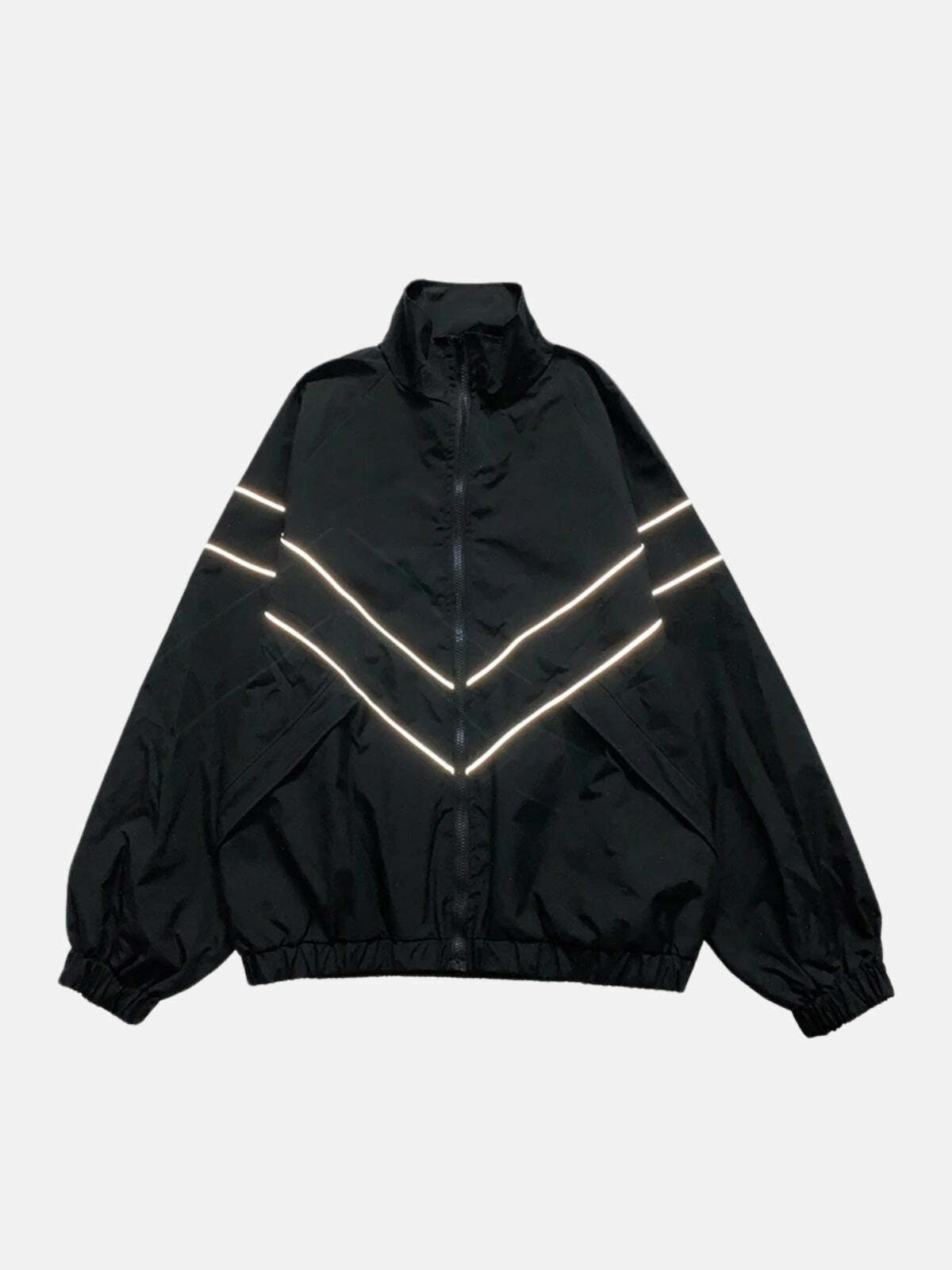 reflective striped jacket edgy & urban streetwear 5957