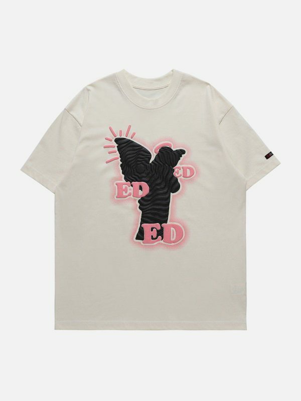 retro abstract gradient tee edgy  vibrant streetwear shirt 4953