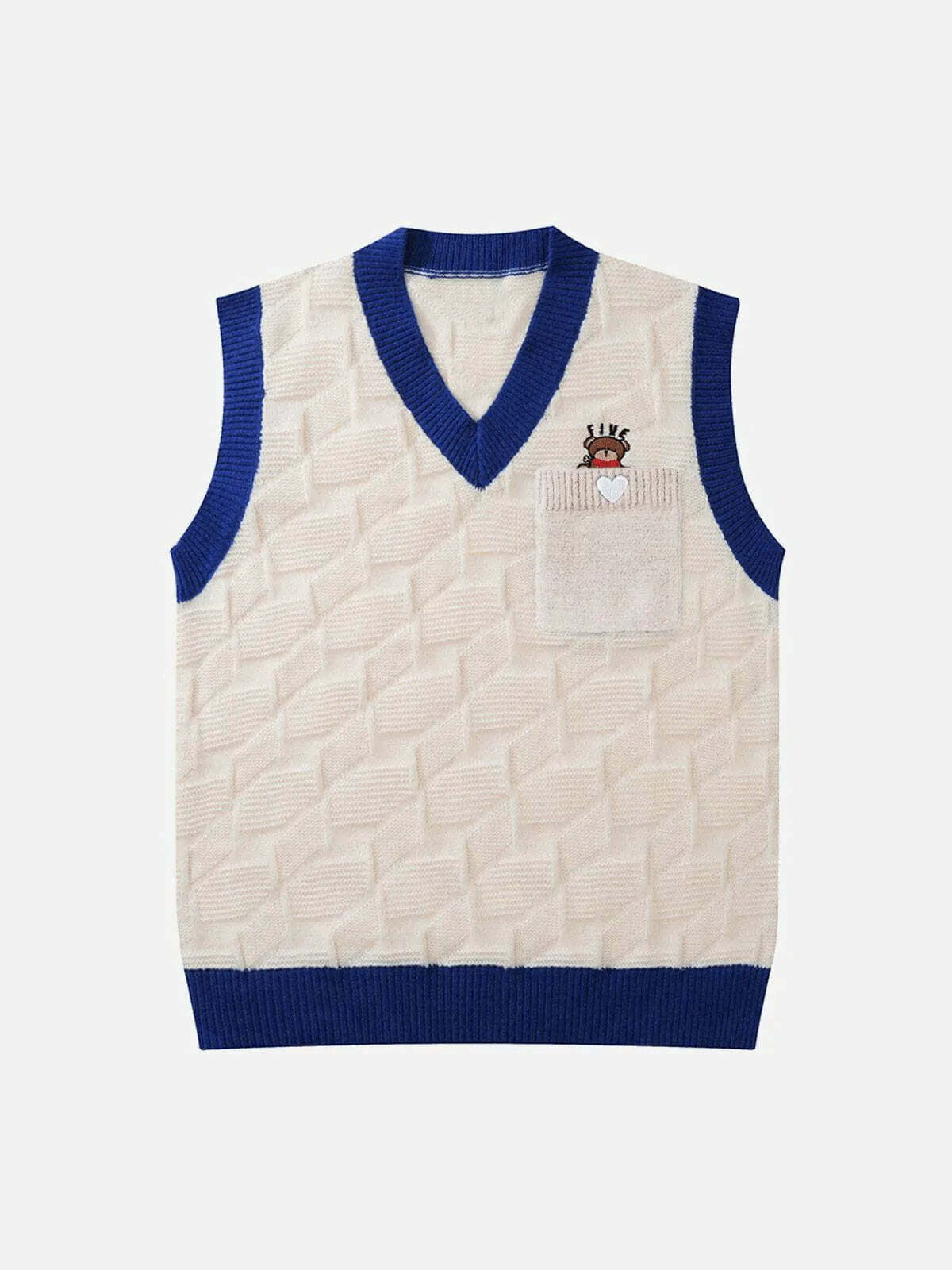 retro bear sweater vest edgy and vibrant y2k streetwear 8122