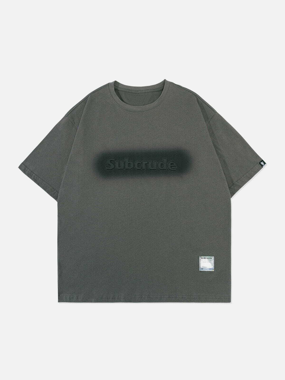 retro blur print tshirt edgy  vibrant streetwear essential 8240