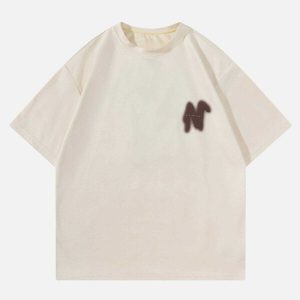 retro blurry letter graphic tee edgy urban streetwear shirt 8292