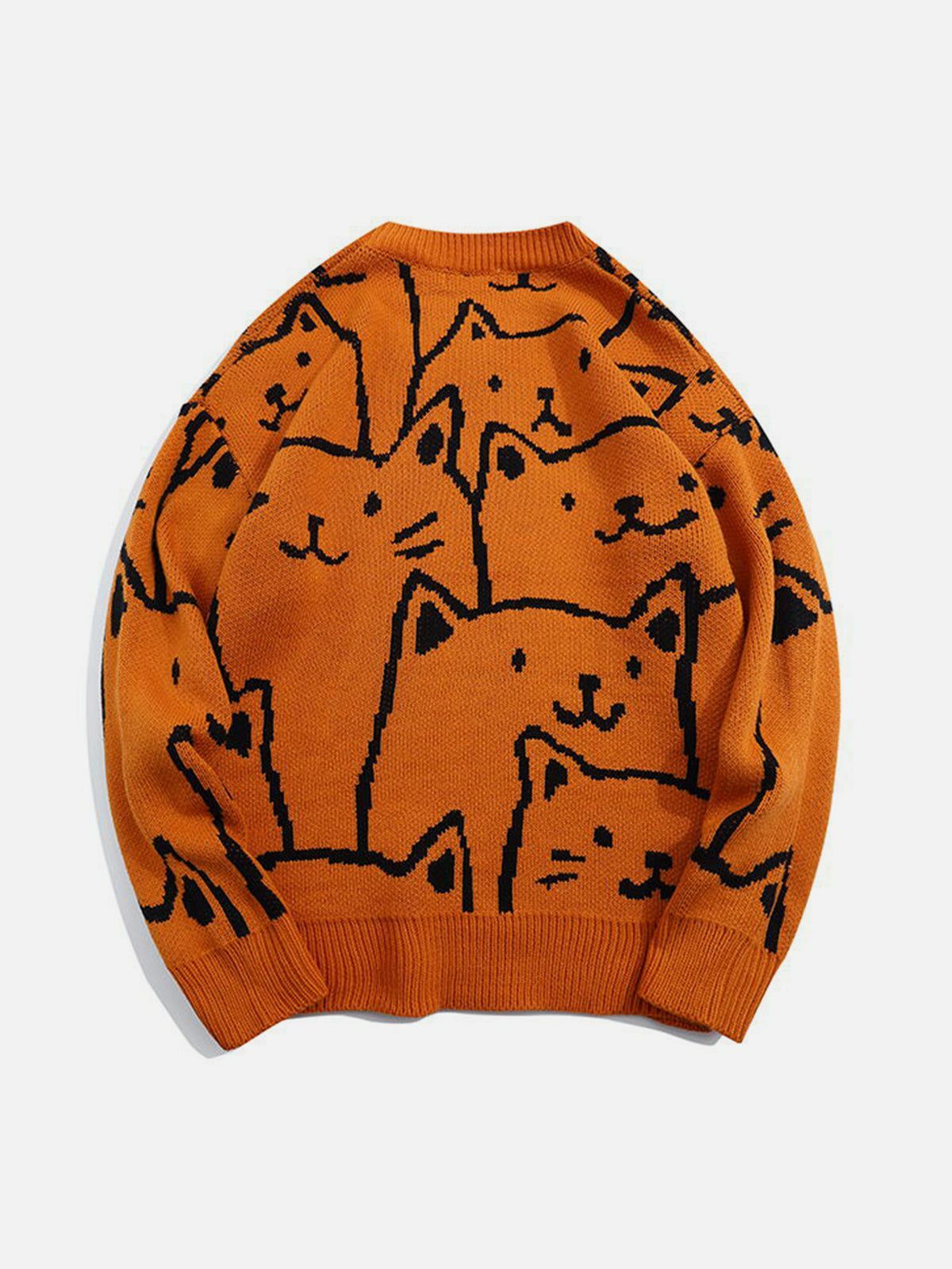 retro cartoon cat sweater flocked design charm 5015