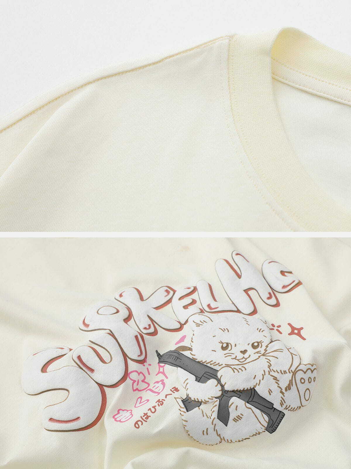 retro cat print tee edgy  vibrant streetwear shirt 8396