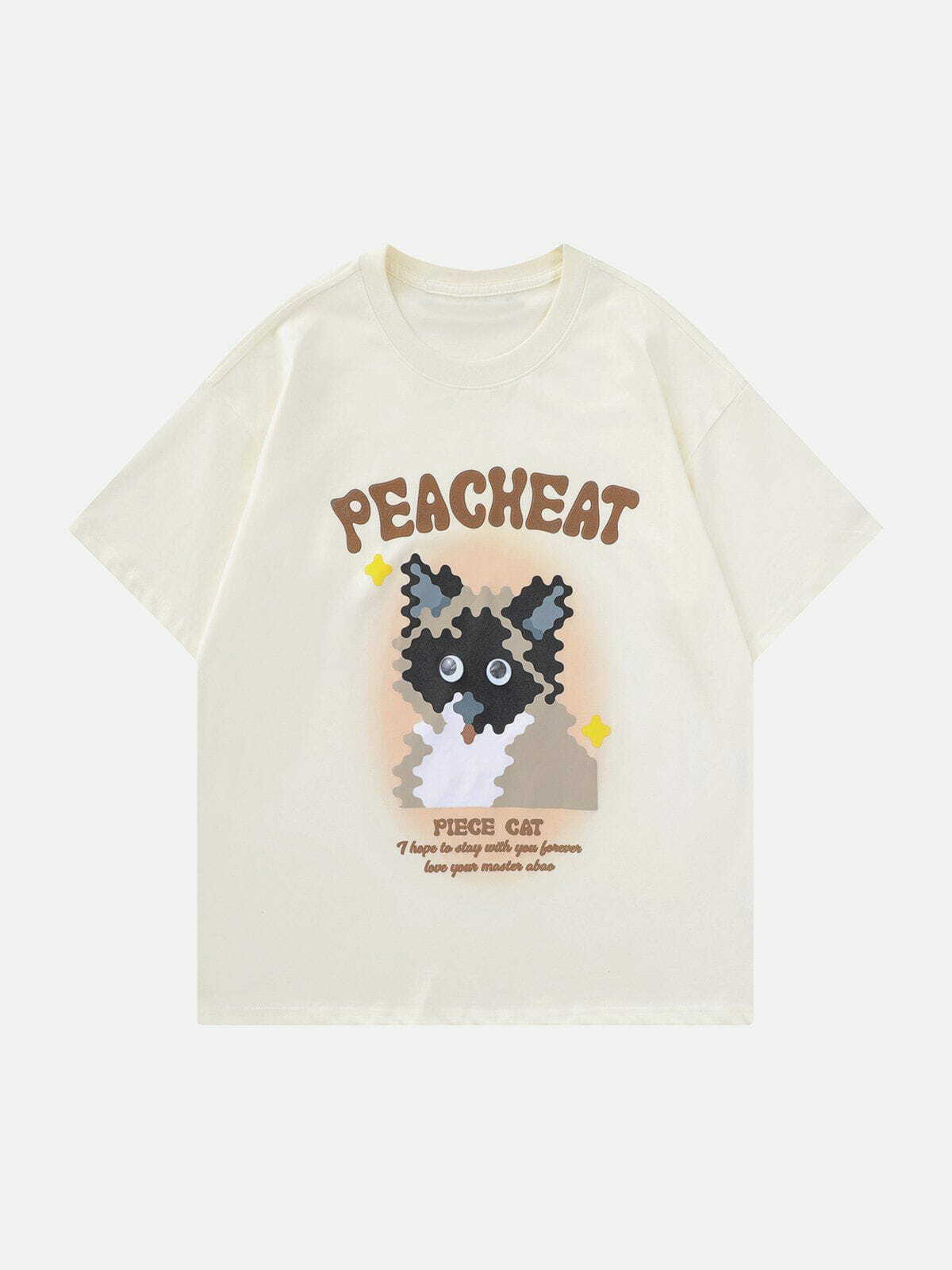 retro cat print tee edgy  vibrant streetwear shirt 8928