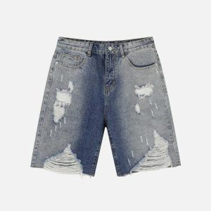 retro denim shorts edgy urban streetwear 6265