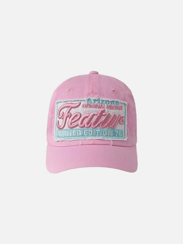 retro embroidered letter cap edgy  urban streetwear hat 8511