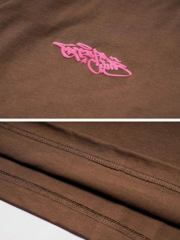 retro foam letter print tshirt edgy y2k streetwear 8984