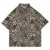 retro leopard print tee edgy  vibrant y2k streetwear top 2318