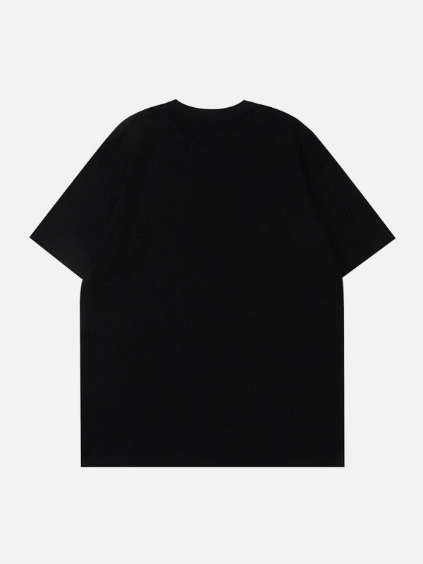 retro letter print tshirt edgy  vibrant urban streetwear 6761