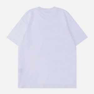 retro letter print tshirt edgy  vibrant urban streetwear 7995
