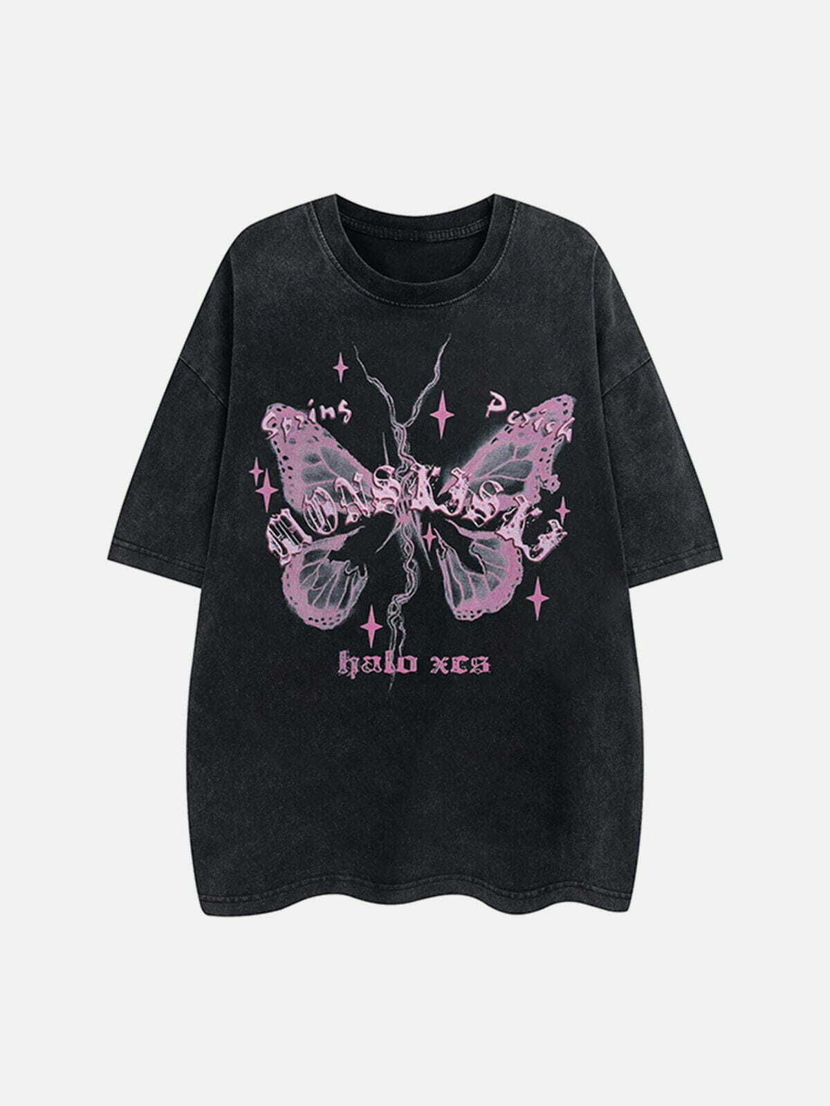 retro moth star tee edgy  vibrant streetwear essential 4302