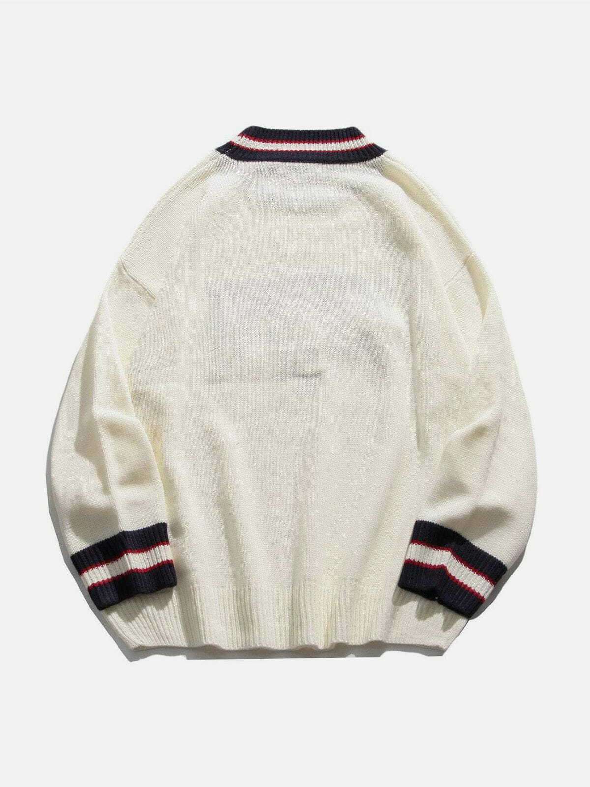 retro patchwork sweater quirky & urban fashion statement 1294