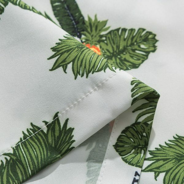 retro pineapple leaves tee vibrant short sleeve shirt 1744